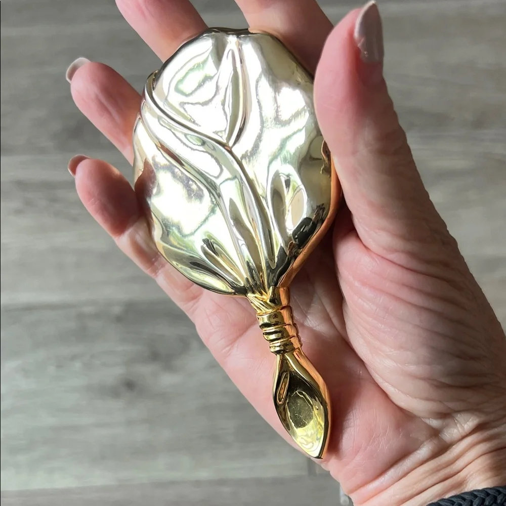 HAND MIRROR GODINGER Gold tone Sculpted Vanity Mini Purse